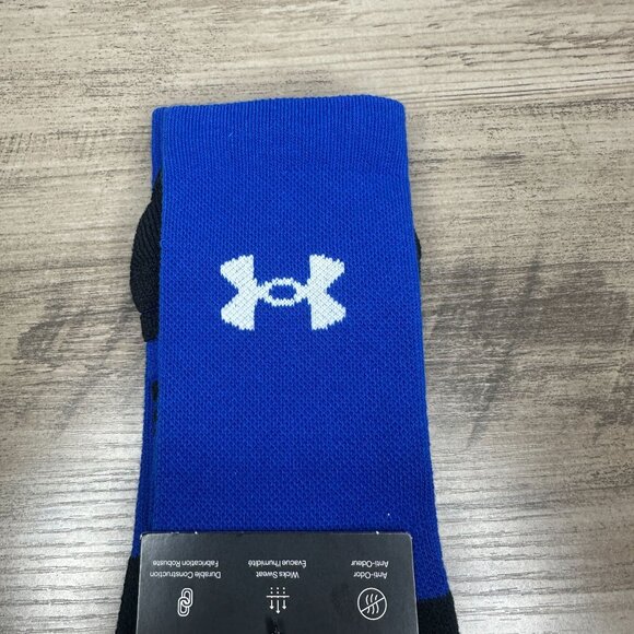 NWT UnderArmour UA Team Unisex Cushioned Crew Socks Size S/M (Royal Blue) - Picture 5 of 12